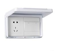 EpheyFIF Wall Switch Socket Outlet Cover, Wall Switch Plate Panel Box, Bathroom Wall Switch for Type 86 Double Socket, Howsehold Socket Switch Guard Cover, 20.5 * 12.5 * 2 cm (White)