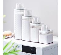 EpheyFIF Washing Up Powder Container, Plastic Laundry Soap Washing Powder Washing Powder Storage Container with Measuring Cup, laundry Room Accessories