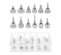 EpheyFIF Watch Case Push Press Button Kit 24PCS Stainless Steel Repair Tool Set for Back Opener Removal and for Battery Replacement - 12 Types Professional Watchmaker Accessories