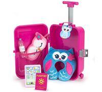 EPHIIONIY Sophia’s Baby Doll 18" Doll Holiday Travel Suitcase Accessory Set, 7 Piece Set with Sleeping Mask, Neck Pillow, Tablet, Passport, Luggage Tag and Water Bottle, Doll Not Included