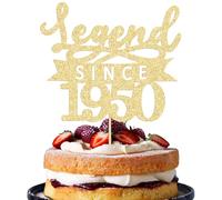 Ephlyn 1Pc Legend Since 1950 Cake Topper Glitter Seventy Five Happy 75th Birthday Cake Pick Hello 75 Cheers to 75 Years Cake Decoration for 75th Birthday Anniversary Party Decorations Supplies Gold