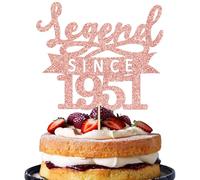 Ephlyn 1Pc Legend Since 1951 Cake Topper Glitter Seventy Five Happy 75th Birthday Cake Pick Hello 75 Cheers to 75 Years Cake Decoration for 75th Birthday Anniversary Party Supplies Rose Gold
