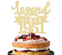 Ephlyn 1Pc Legend Since 1951 Cake Topper Glitter Seventy Five Happy 75th Birthday Cake Pick Hello 75 Cheers to 75 Years Cake Decoration for 75th Birthday Anniversary Party Decorations Supplies Gold
