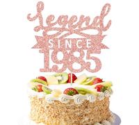 Ephlyn 1Pc Legend Since 1985 Cake Topper Glitter Forty Happy 40th Birthday Cake Pick Hello 40 Cheers to 40 Years Cake Decoration for 40th Birthday Anniversary Party Decorations Supplies Rose Gold