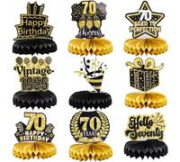 Ephlyn 9Pcs 70th Birthday Honeycomb Centerpieces Hello 70th Birthday Party Decorations Cheers to 70 Years Anniversary Table Toppers Straight Outta 1956 Table Decorations for Men Women Birthday Decors