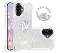 Ephoou Liquid Glitter Case for A IP A107 6.27" with Diamond Ring Kickstand, Women Girls Cute Bling Heart Floating Sparkle Soft TPU Shockproof Cover for IP A107 LSZ-Colorful