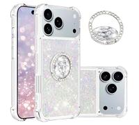Ephoou Liquid Glitter Case for A IP A107 Pro Max 6.86" with Diamond Ring Kickstand, Women Girls Cute Bling Heart Floating Sparkle Soft TPU Shockproof Cover for IP A107 Pro Max LSZ-Colorful