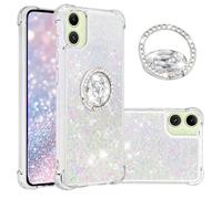 Ephoou Liquid Glitter Case for Compatible for Samsung Galaxy A07 4G/ Galaxy A06 with Diamond Kickstand, Women Girls Heart Floating Sparkle Soft TPU Shockproof Cover for Samsung A07 4G LSZ-Colorful