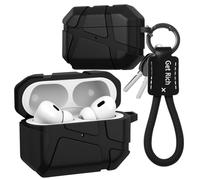 Ephoou Meteorite Texture Case for AirPods Pro 3 Gen with Keychain Lanyard, Simple Cool Rugged Protection Hard Shell Premium TPU Full Body Shockproof Cover for AirPods Pro 3 YS-Black