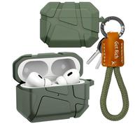 Ephoou Meteorite Texture Case for AirPods Pro 3 Gen with Keychain Lanyard, Simple Cool Rugged Protection Hard Shell Premium TPU Full Body Shockproof Cover for AirPods Pro 3 YS-Green