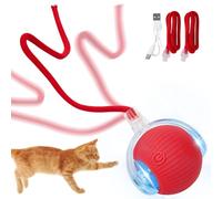 EPHOSHI Interactive Pet Toy Ball - 360° Automatic Rolling Ball for Cats & Dogs, Adult, Safety Material (Red)
