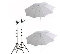ePhoto 2 off Camera flash Photography Studio Flash Mount Hot Shoe Swivel Bracket Light Stand Umbrellas Kit UBC
