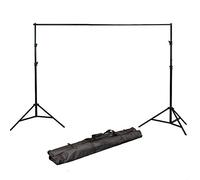 ephotoinc ePhoto H804B Adjustable Backdrop Support Stands Kit, Lightweight Aluminum Tripods, 8ft Height, 10ft Width, Portable Carry Bag Included
