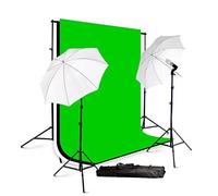 ePhotoInc Photography Studio Lighting kit Video Photo Portrait Light Kit with Muslin Backdrop Background Support Stand H57