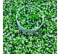 EPHVODI White and Green St. Patrick's Day Themed Sprinkle Nonpareils Sprinkles Edible Mini Pearl Sprinkles for Cake Decorations, Baking, Ice Cream, Cookies, Donuts and Lollipops - 2mm Sugar Pearls