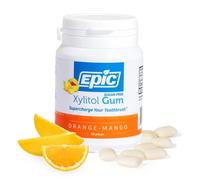 Epic 100% Xylitol Orange Mango Chewing Gum - Sugar Free, Aspartame Free Dental Gum - Supports Oral Health & Fresh Breath - 50 Pieces