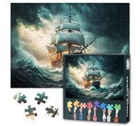 Epic 1000-Piece Storm Challenge: Majestic Sailing Ship Battling Thunder & Waves - Exquisite Collector's Puzzle for Relaxation & Focus (27.5x19.7in Premium Art)