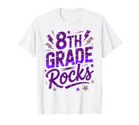 Epic 8TH Grade Rocks First Day Music Teacher Girls DIY Write Value Graphic T-Shirt, Men, White, XL