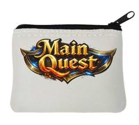 Epic Adventure Main Quest Logo Design Neoprene Coin Purse Pouch 10x11cm White