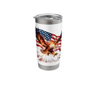 Epic American Flag with Powerful Eagle Background Graphic Stainless Steel Insulated Tumbler