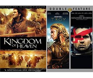 Epic Ancient Battle Action 3-Movie Set - Troy & Alexander Revisited (The Final Cut) & Kingdom of Heaven (2 Disc Set) DVD Bundle