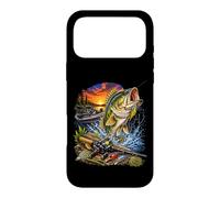Epic Bass Fishing Scene with Boat on a Sunset Lake Case for iPhone 17 Pro Max