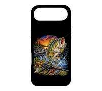 Epic Bass Fishing Scene with Boat on a Sunset Lake Case for iPhone Air