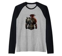 Epic Battle Knight Armor Dark Fantasy Warrior Illustration Raglan Baseball Tee