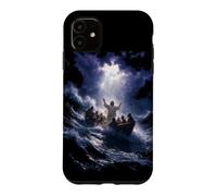 Epic Bible Story Christian Graphic - Jesus Calming The Storm Case for iPhone 11