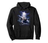 Epic Bible Story Christian Graphic - Jesus Calming The Storm Pullover Hoodie