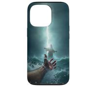 Epic Bible Story Christian Graphic - Jesus Saving Peter Case for iPhone 13 Pro