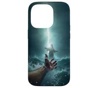Epic Bible Story Christian Graphic - Jesus Saving Peter Case for iPhone 14 Pro