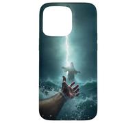 Epic Bible Story Christian Graphic - Jesus Saving Peter Case for iPhone 15 Pro Max