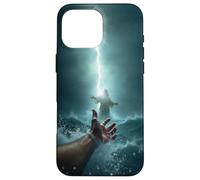 Epic Bible Story Christian Graphic - Jesus Saving Peter Case for iPhone 16 Pro Max
