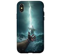 Epic Bible Story Christian Graphic - Jesus Saving Peter Case for iPhone X/XS