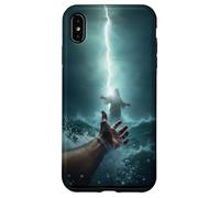 Epic Bible Story Christian Graphic - Jesus Saving Peter Case for iPhone XS Max