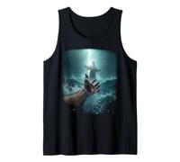Epic Bible Story Christian Graphic - Jesus Saving Peter Tank Top