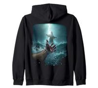 Epic Bible Story Christian Graphic - Jesus Saving Peter Zip Hoodie