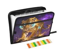 Epic Big Cat Purple Expanding Zip File Folder 13 Pockets Accordion Document Organizer for Work Home