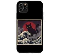Epic Black Cat Over Stormy Japanese Ocean Waves Case for iPhone 11 Pro Max