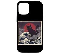 Epic Black Cat Over Stormy Japanese Ocean Waves Case for iPhone 12/12 Pro