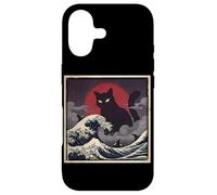 Epic Black Cat Over Stormy Japanese Ocean Waves Case for iPhone 17