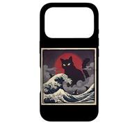 Epic Black Cat Over Stormy Japanese Ocean Waves Case for iPhone 17 Pro