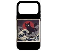 Epic Black Cat Over Stormy Japanese Ocean Waves Case for iPhone 17 Pro Max