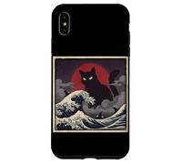 Epic Black Cat Over Stormy Japanese Ocean Waves Case for iPhone XS Max