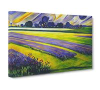 Epic Bluebell Field Canvas Wall Art Print Ready to Hang, Framed Picture for Living Room Bedroom Home Office Décor, 30x20 Inch (76x50 cm)