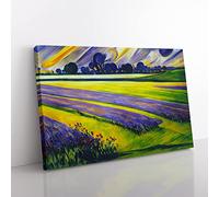 Epic Bluebell Field Canvas Wall Art Print Ready to Hang, Framed Picture for Living Room Bedroom Home Office Décor, 76x50 cm (30x20 Inch)