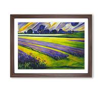 Epic Bluebell Field Framed Wall Art Print A2 Walnut