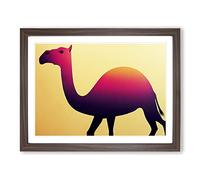 Epic Camel BLK Framed Print | A4 Walnut Framed Wall Art | Ready to Hang | Modern Animal Picture | Living Room Bedroom Lounge Office