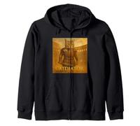 Epic Cat Gladiator in Roman Arena - Vintage Warrior Parody Zip Hoodie